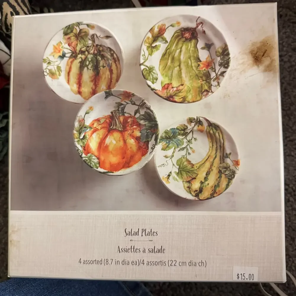 Pier 1 Pumpkin Patch Asst Fall Salad Plates 8.75